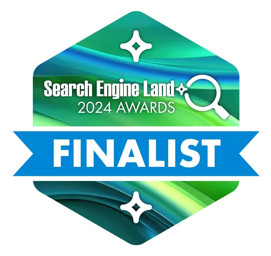 Search Engine Land Award finalist badge.