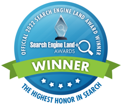 Search Engine Land Awards 2022 Winner Badge.