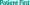 Patient First logo.