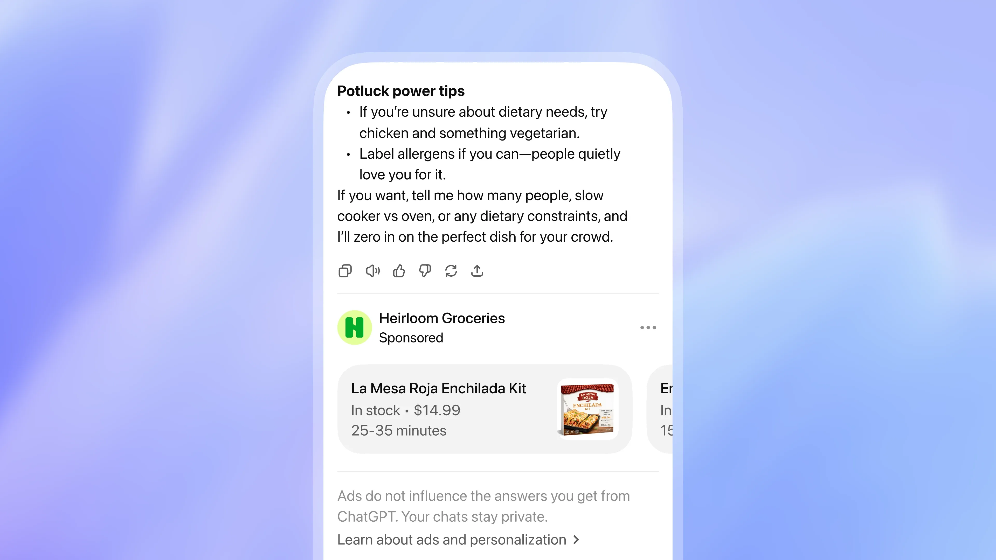 Example ChatGPT Ad