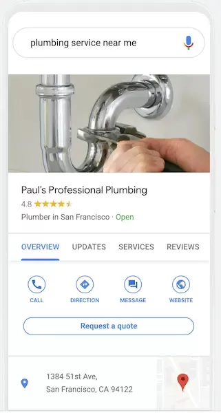 Google Search ad example