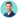 Portrait of Patrick Cusumano on a teal circle background.