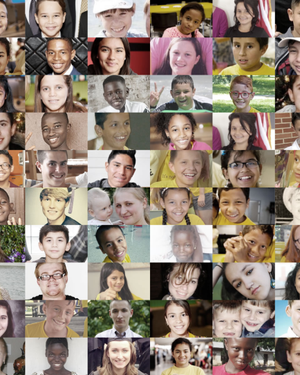 Grid of smiling children and teens, representing nonprofit growth and outreach success through performance marketing.