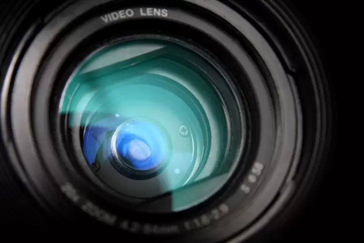 Close up of camera lens
