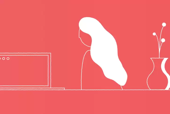 Illustration of person at computer