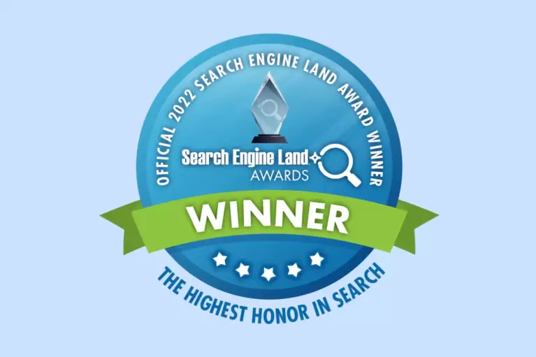 Search Engine Land Awards Winner 2022 Winner Badge.