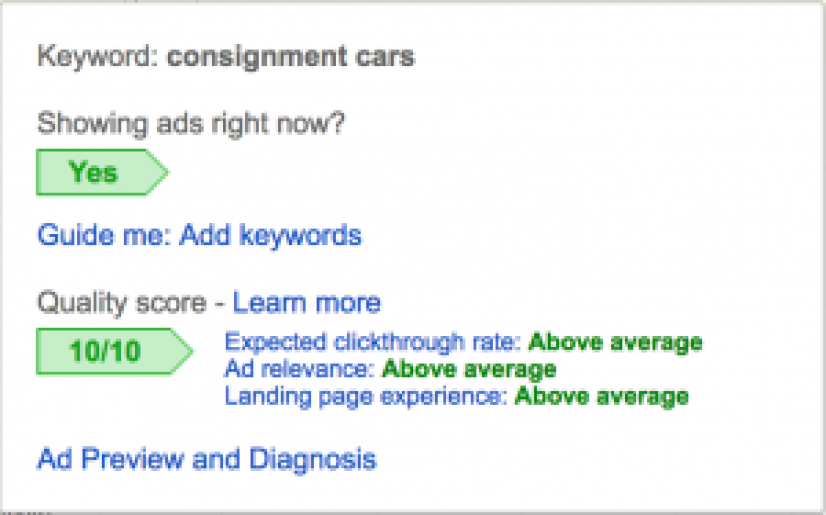 Screenshot of Google Ads