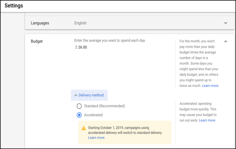 Google Will Sunset Accelerated Ad Delivery