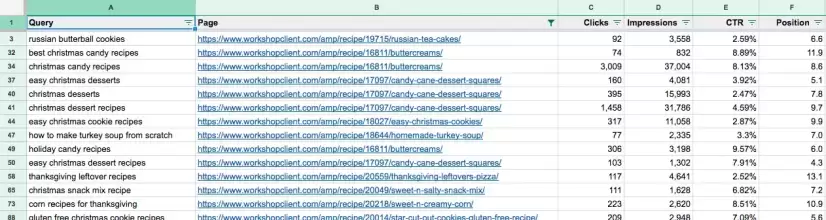 Export page and query data from the past 90 days