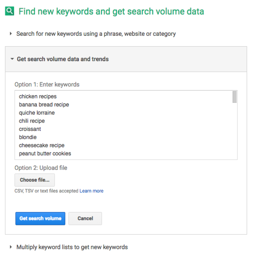 Screenshot - Get search volume data and trends