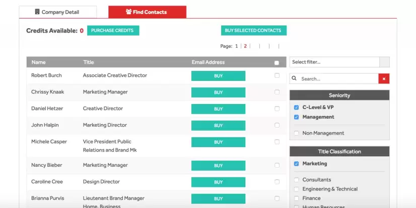 Screenshot of Lead Forensics interface