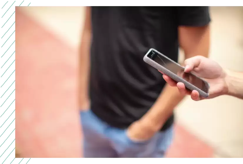 Close up of smartphone use