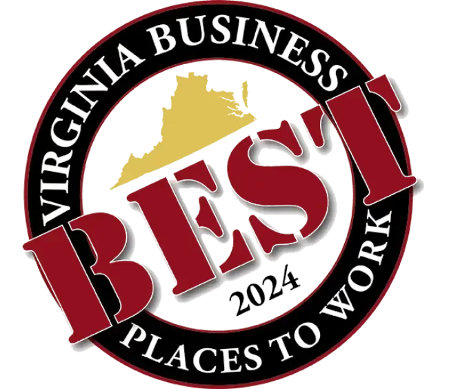 Virginia Business Best Places to Work 2024 badge.