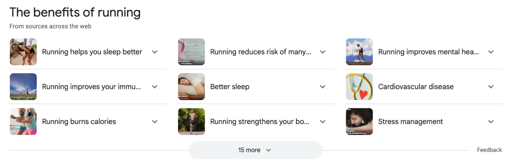 Example of a SERP Feature populating for “why is running important”