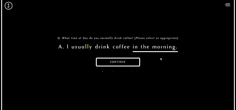 A form asking about coffee drinking habits serving as an interactive content example.